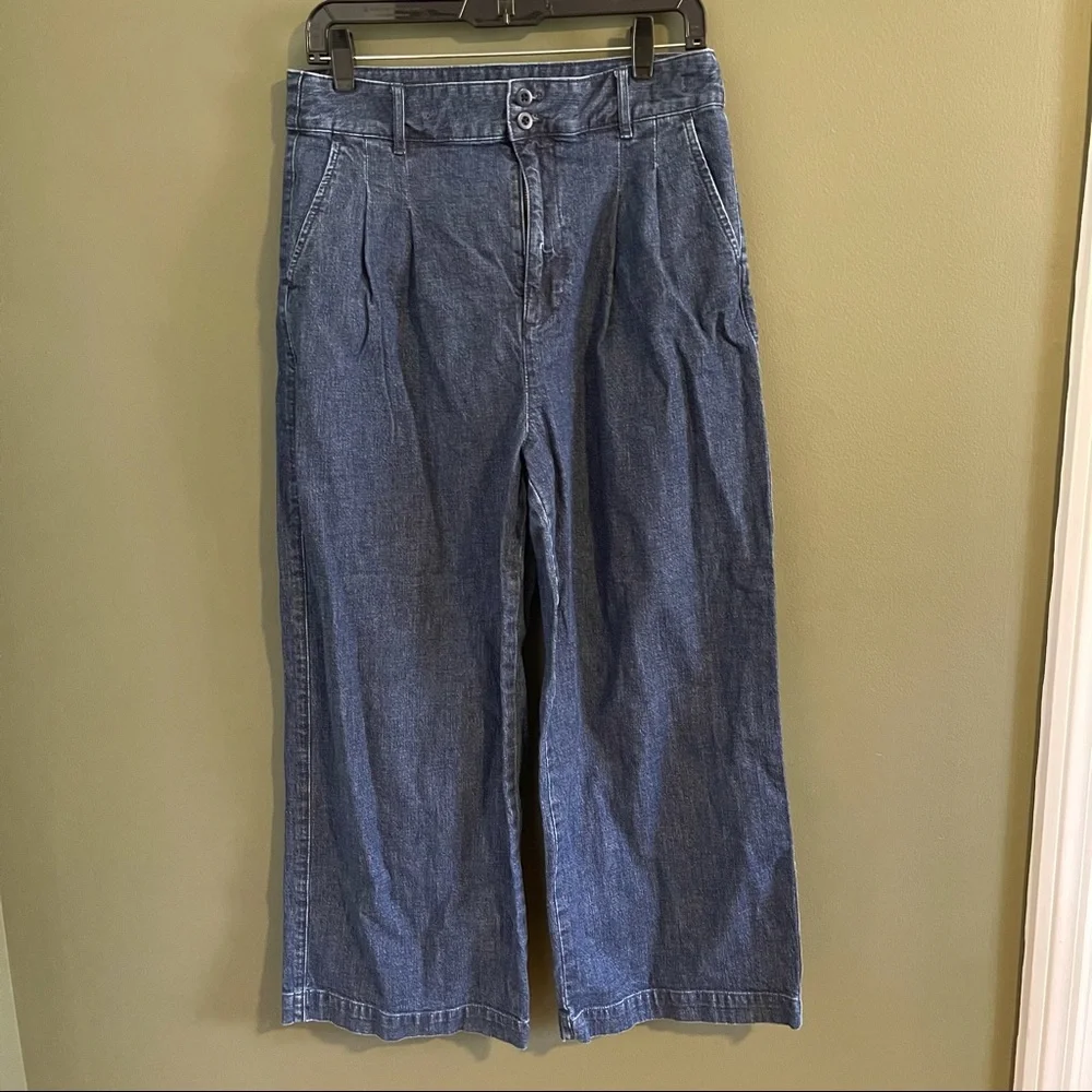 Madewell | Wide Leg Pleated Jeans Denim Size 8 - Picture 3 of 7
